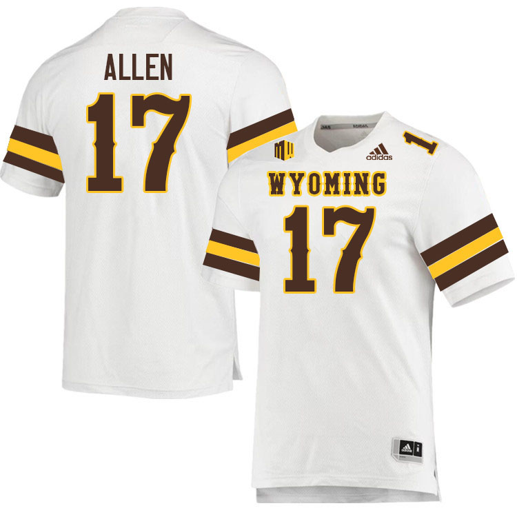 Wyoming Cowboys #17 Josh Allen College Football Jerseys,Uniforms-White